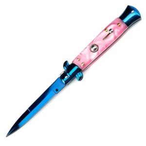 Italian Stiletto Knife - Pink Finish product image