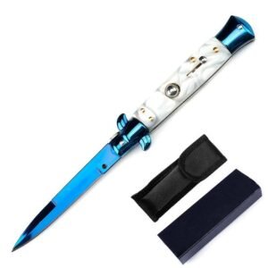 Italian Stiletto Knife - Blue Finish product image