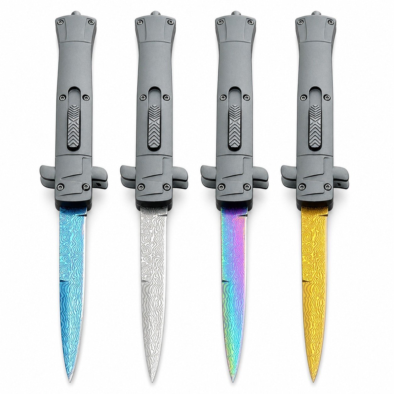 44514-main-white-clean.jpg 9 Inch Italian Stiletto OTF Automatic Knife – Damascus Etch