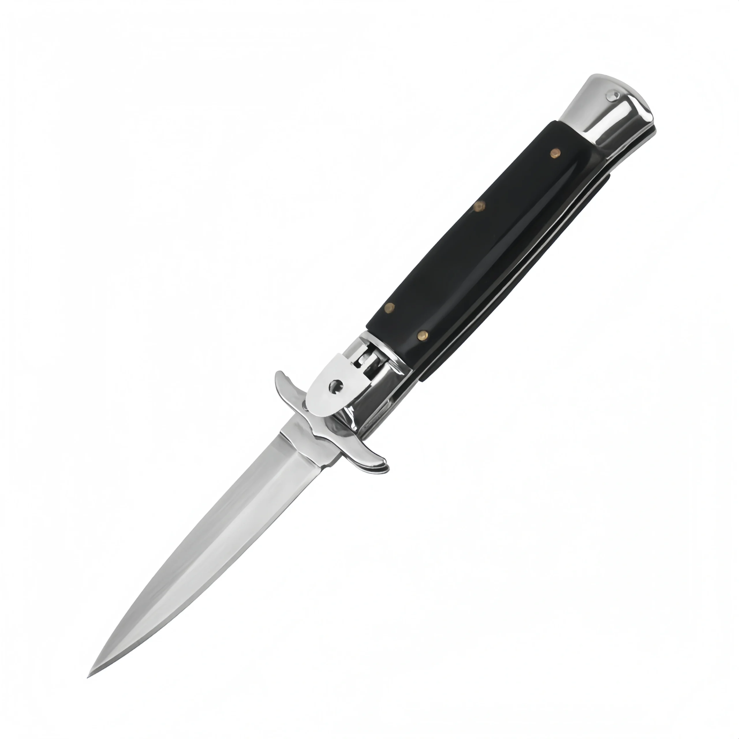O1CN01D2tDtQ1zdbOJiQPfZ_2220574796737-0-cib-scaled-1.webp 9 Inch Italian Stiletto Knife – Black Handle Automatic Switchblade